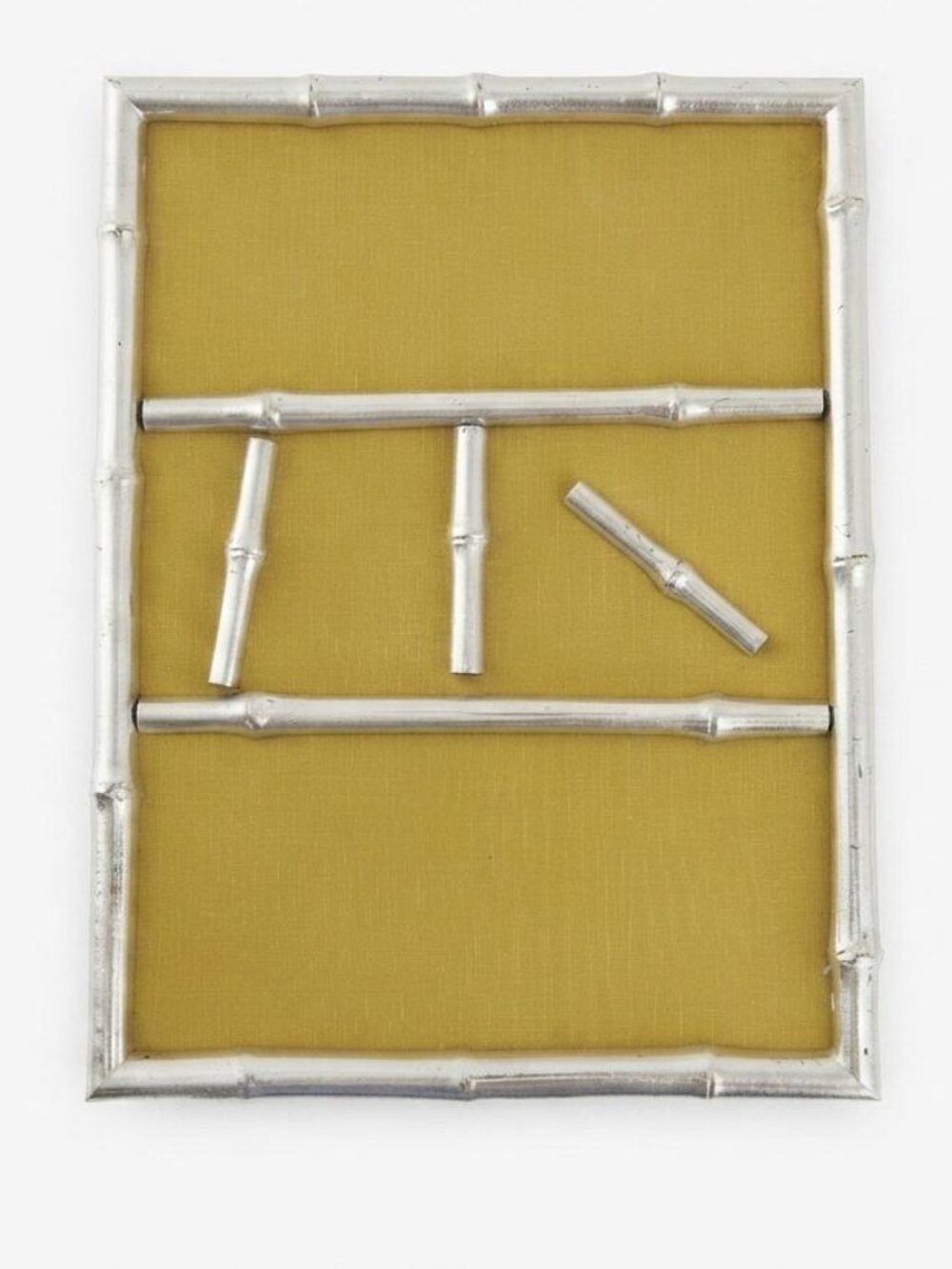 Vintage 60s Eatons Silver Faux Bamboo Magnetic Gallery Frame 10x13
